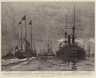 La Visita del Rey a Alemania, el Yate Real Victoria y Albert saliendo de Sheerness con Su Majestad a bordo